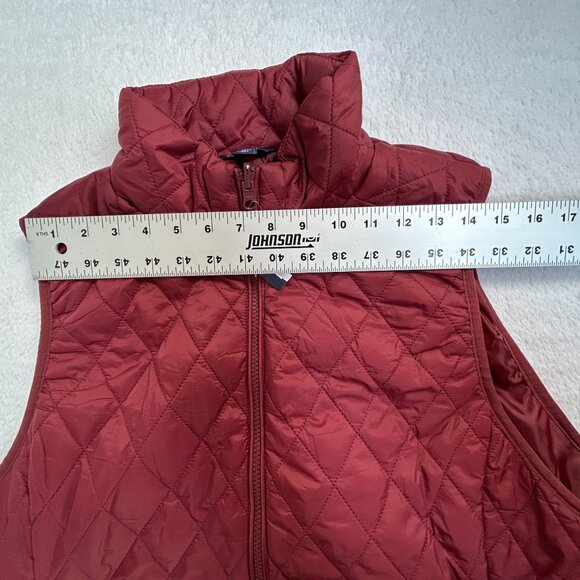 Lands' End Womens Quilted Vest XL Red Full-Zip Pockets Packable Outdoor NWOT - Picture 7 of 9